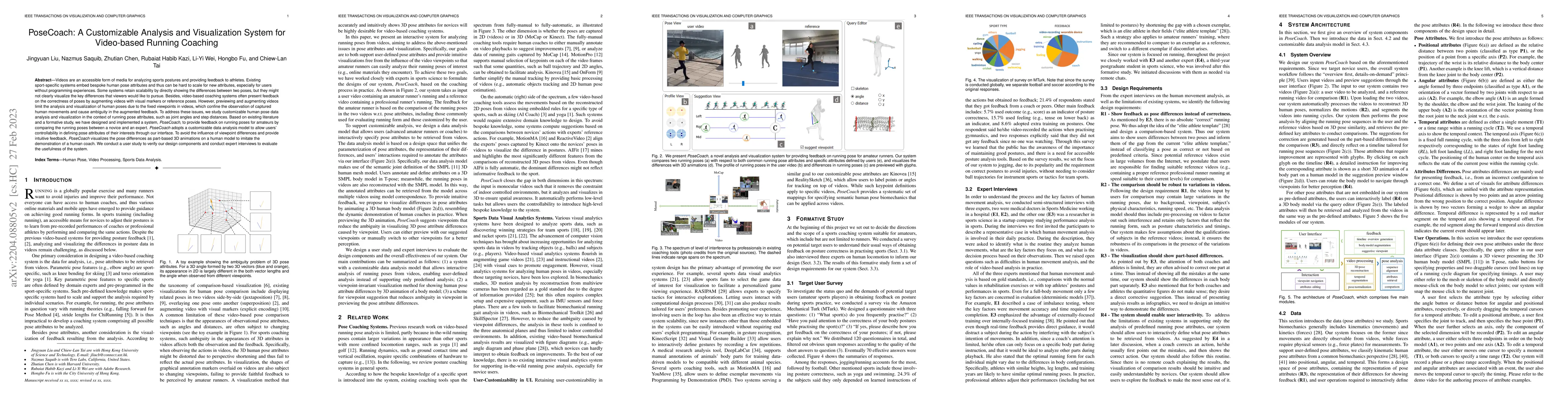Thumbnail for PoseCoach: A Customizable Analysis and Visualization System for
  Video-based Running Coaching