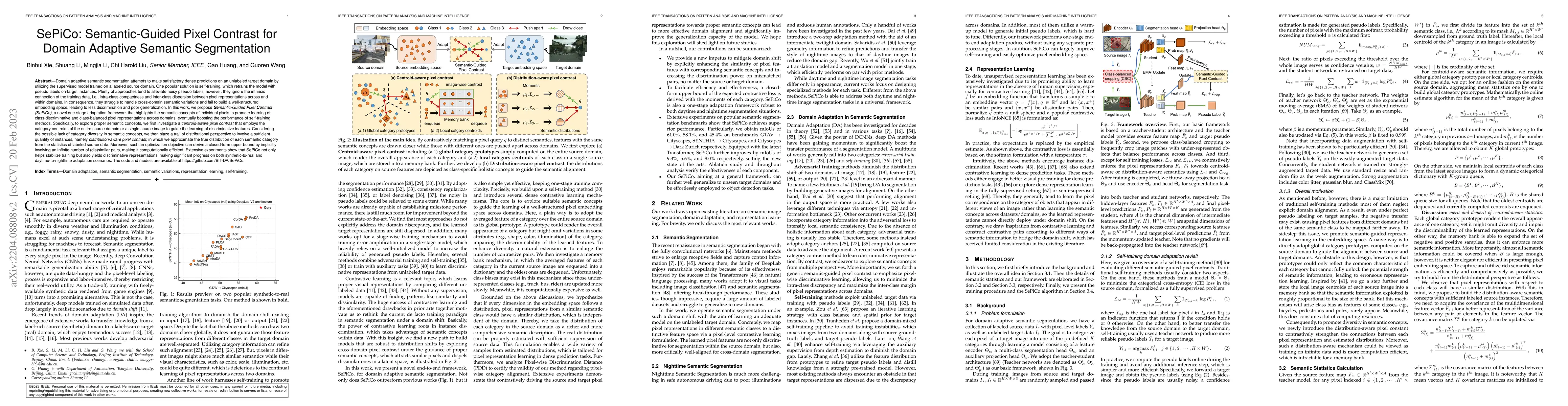 Thumbnail for SePiCo: Semantic-Guided Pixel Contrast for Domain Adaptive Semantic
  Segmentation