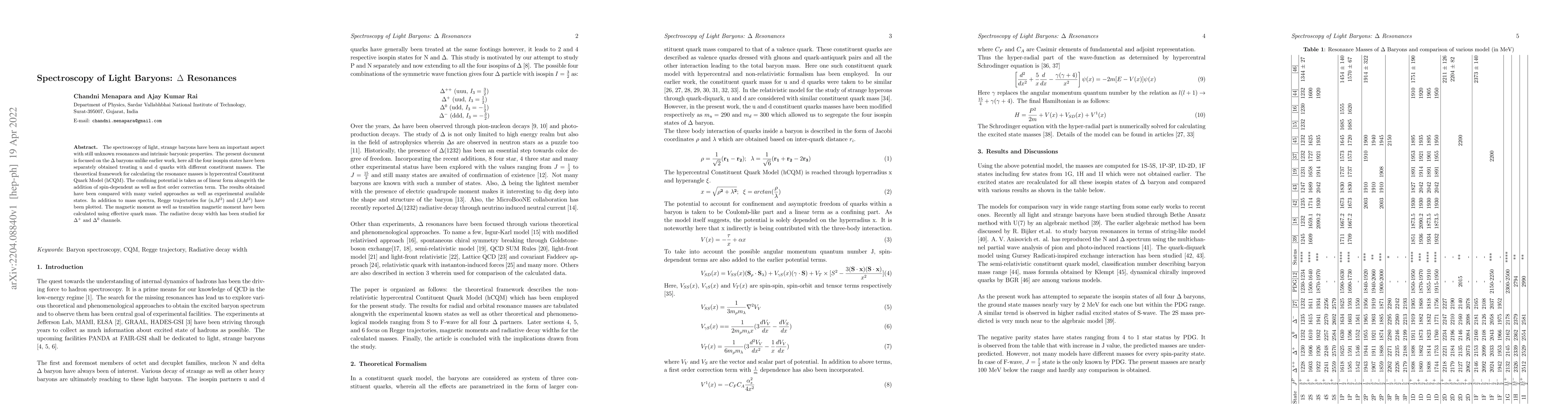 Thumbnail for Spectroscopy of Light Baryons: $\Delta$ Resonances