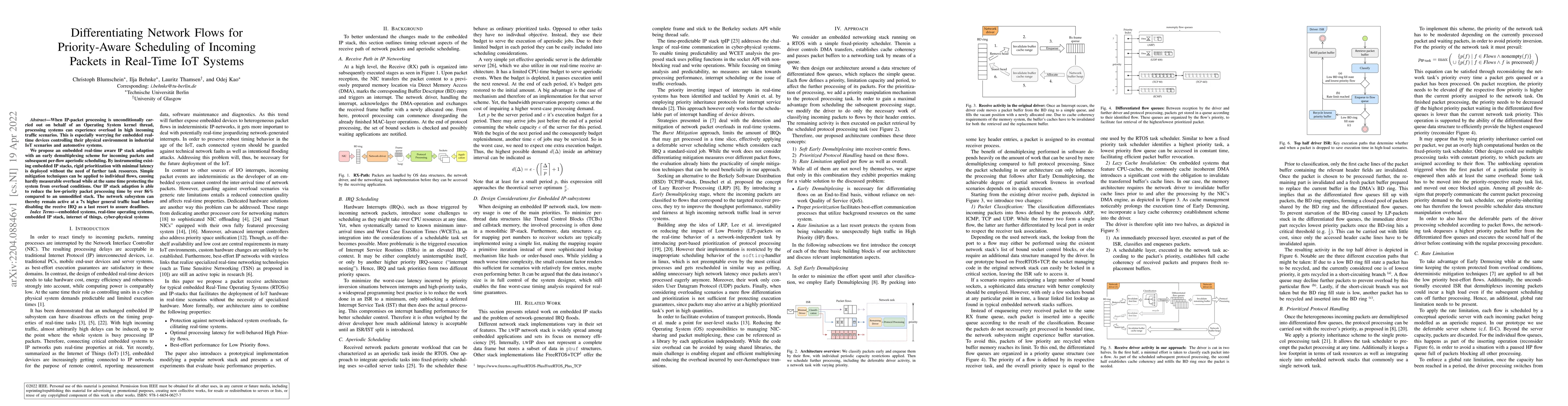 Thumbnail for Differentiating Network Flows for Priority-Aware Scheduling of Incoming
  Packets in Real-Time IoT Systems