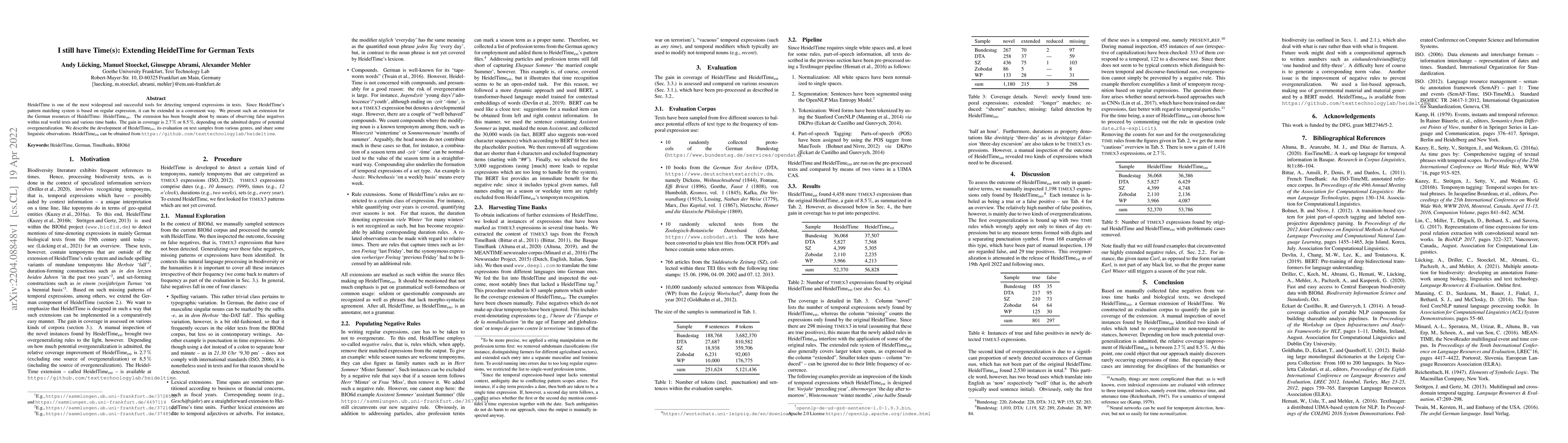 Thumbnail for I still have Time(s): Extending HeidelTime for German Texts