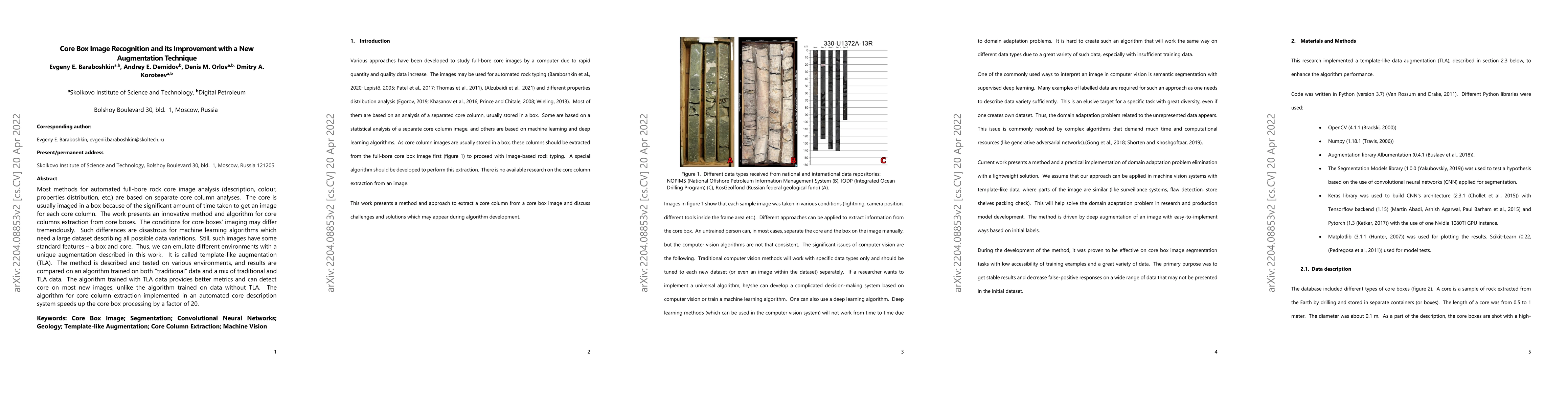 Thumbnail for Core Box Image Recognition and its Improvement with a New Augmentation
  Technique