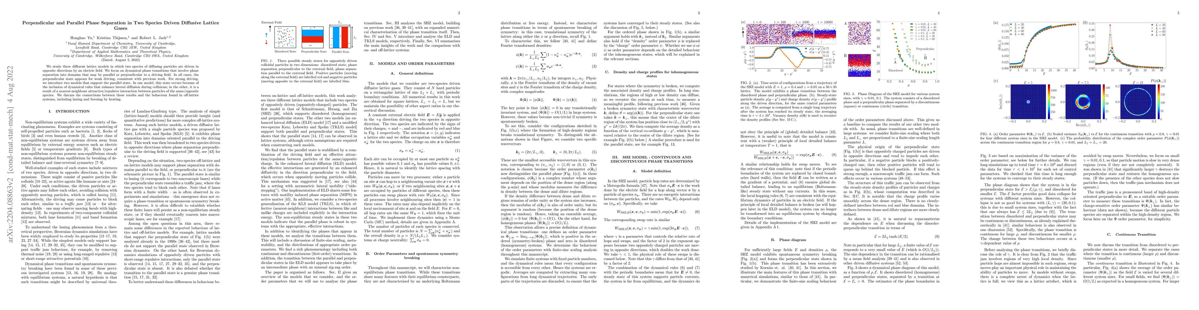 Thumbnail for Perpendicular and Parallel Phase Separation in Two Species Driven
  Diffusive Lattice Gases