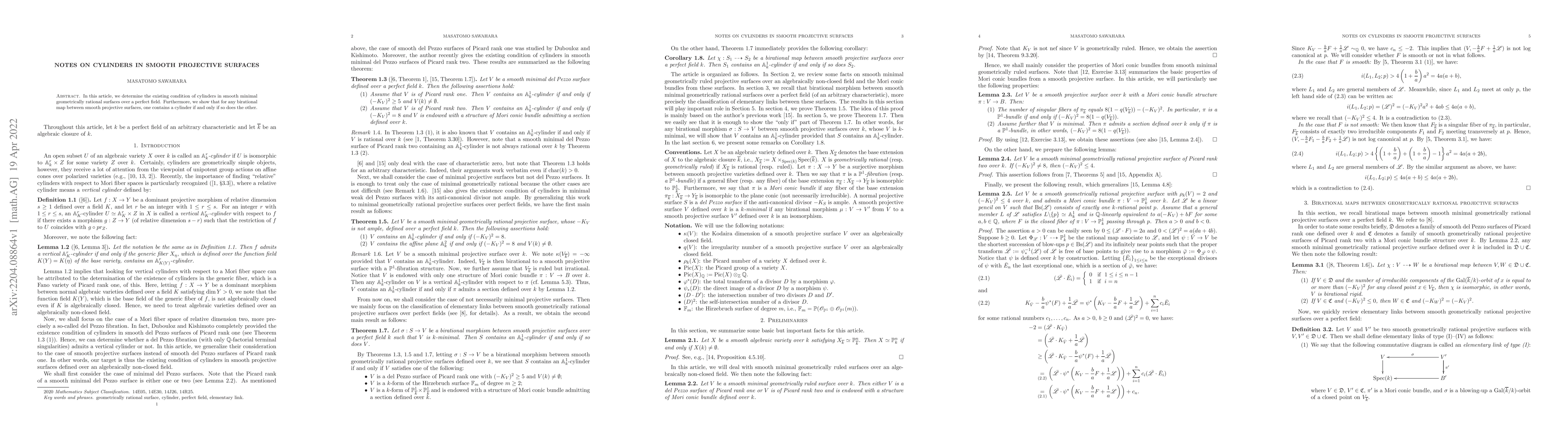 Thumbnail for Notes on cylinders in smooth projective surfaces
