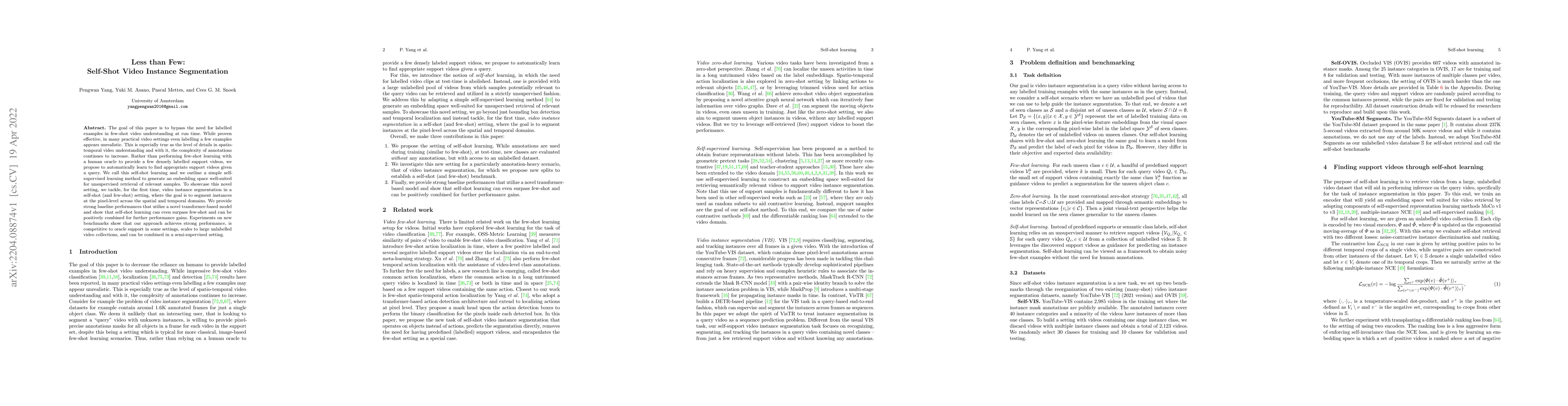 Thumbnail for Less than Few: Self-Shot Video Instance Segmentation