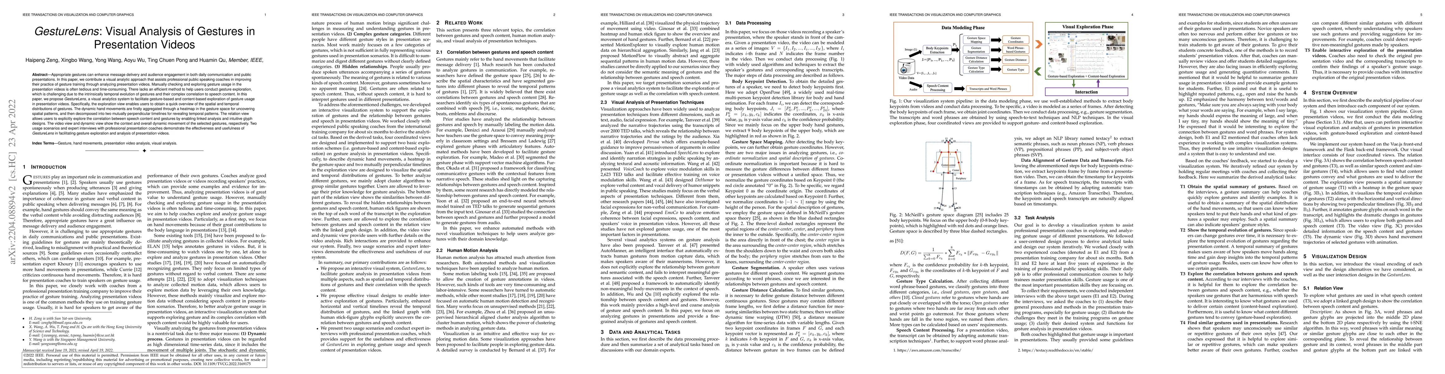 Thumbnail for GestureLens: Visual Analysis of Gestures in Presentation Videos