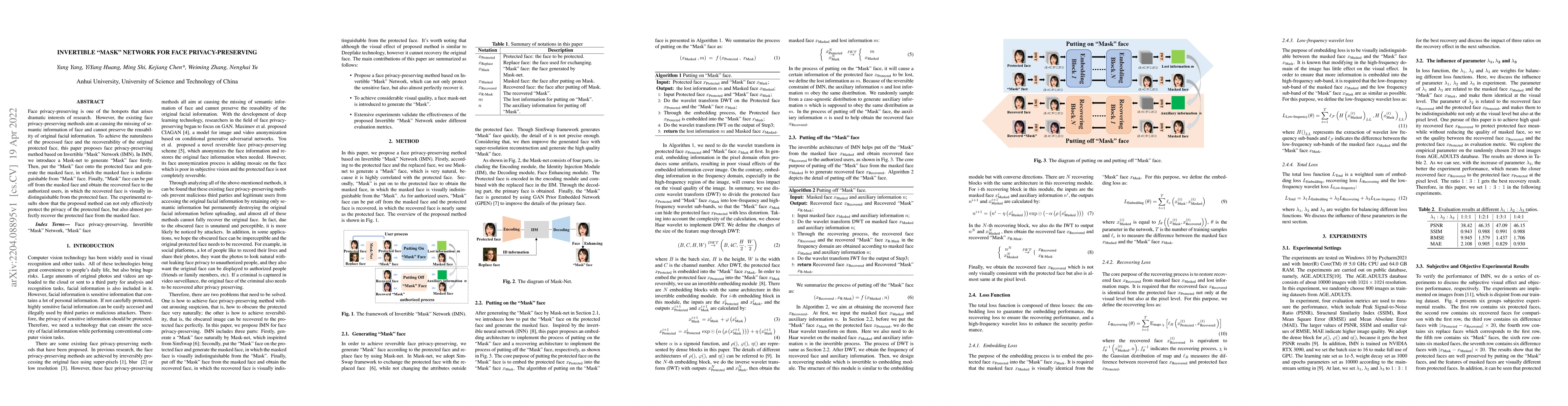 Thumbnail for Invertible Mask Network for Face Privacy-Preserving