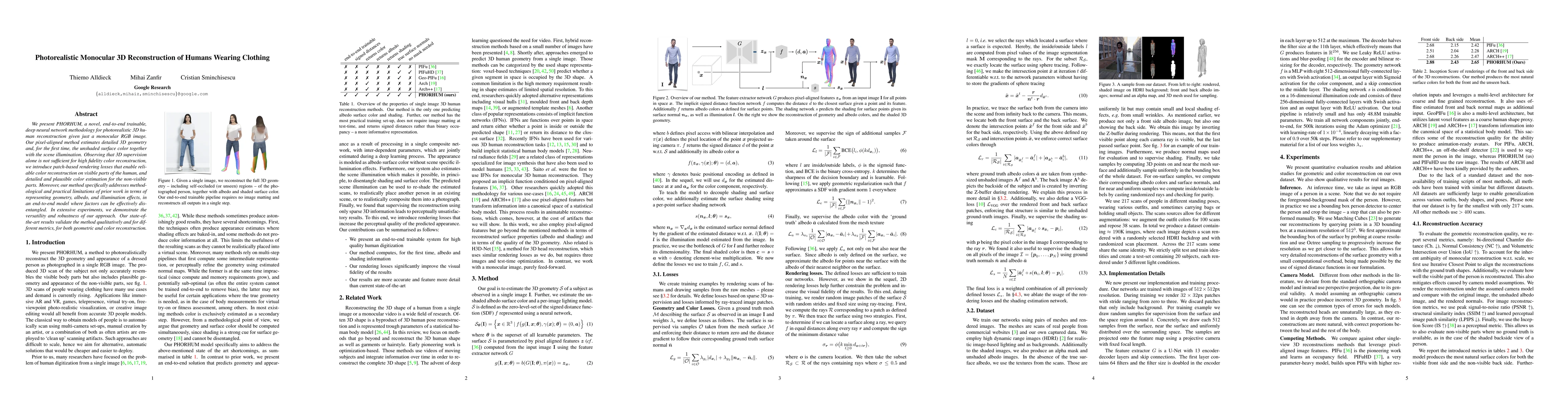Thumbnail for Photorealistic Monocular 3D Reconstruction of Humans Wearing Clothing