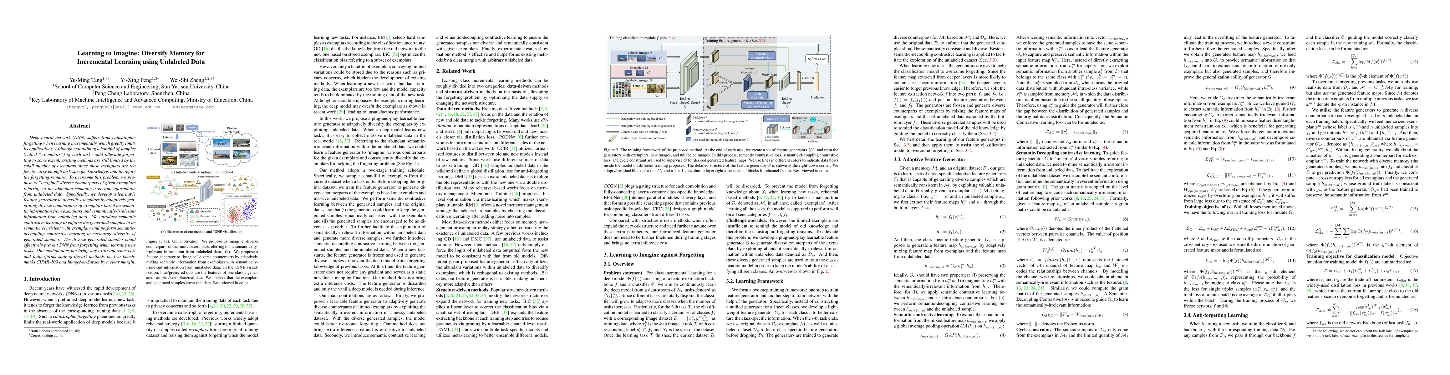 Thumbnail for Learning to Imagine: Diversify Memory for Incremental Learning using
  Unlabeled Data