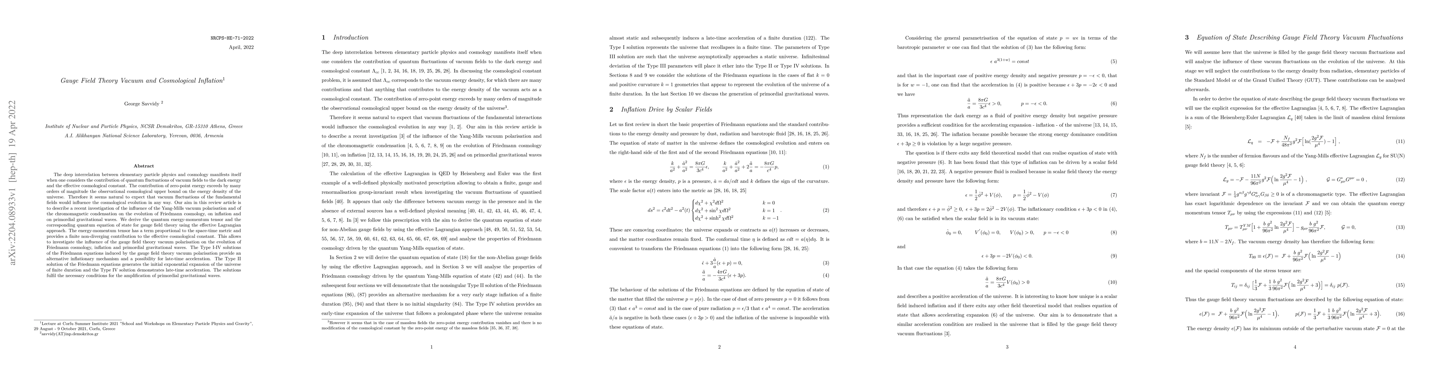 Thumbnail for Gauge Field Theory Vacuum and Cosmological Inflation
