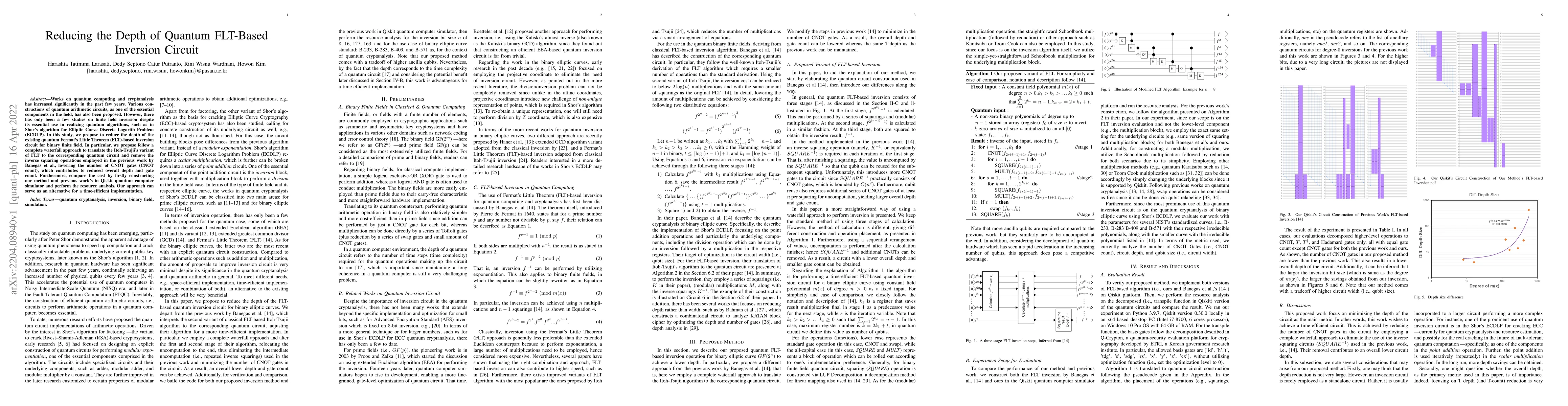 Thumbnail for Reducing the Depth of Quantum FLT-Based Inversion Circuit