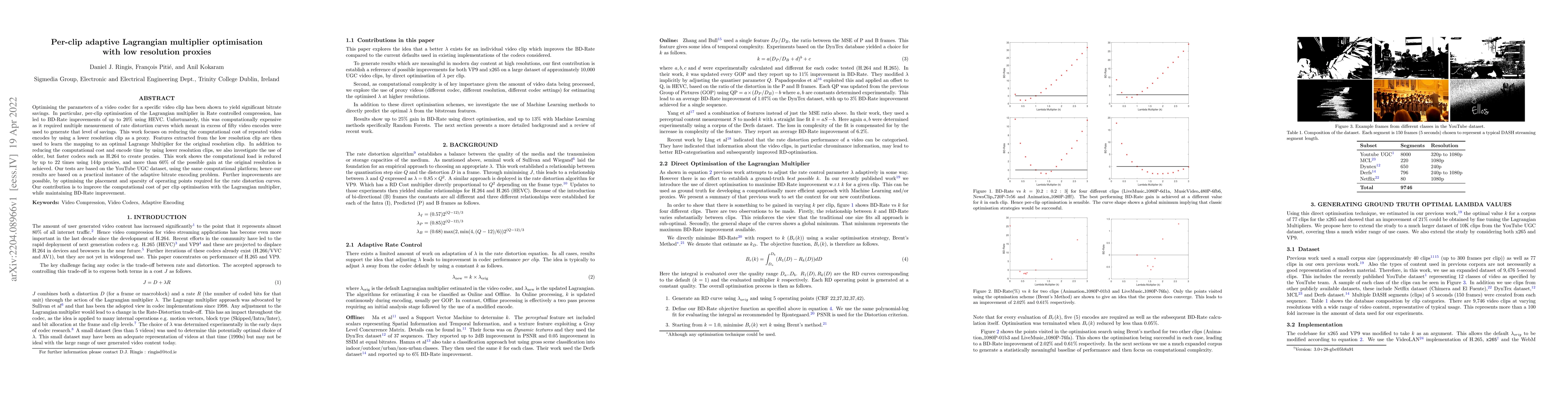 Thumbnail for Per-clip adaptive Lagrangian multiplier optimisation with low-resolution
  proxies