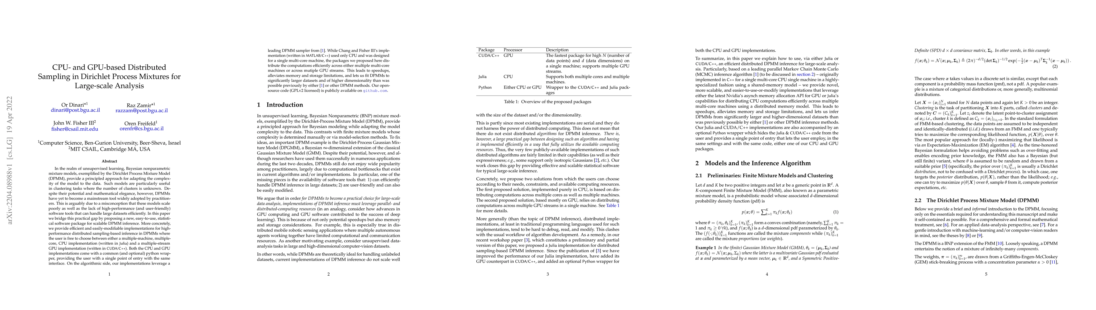 Thumbnail for CPU- and GPU-based Distributed Sampling in Dirichlet Process Mixtures
  for Large-scale Analysis