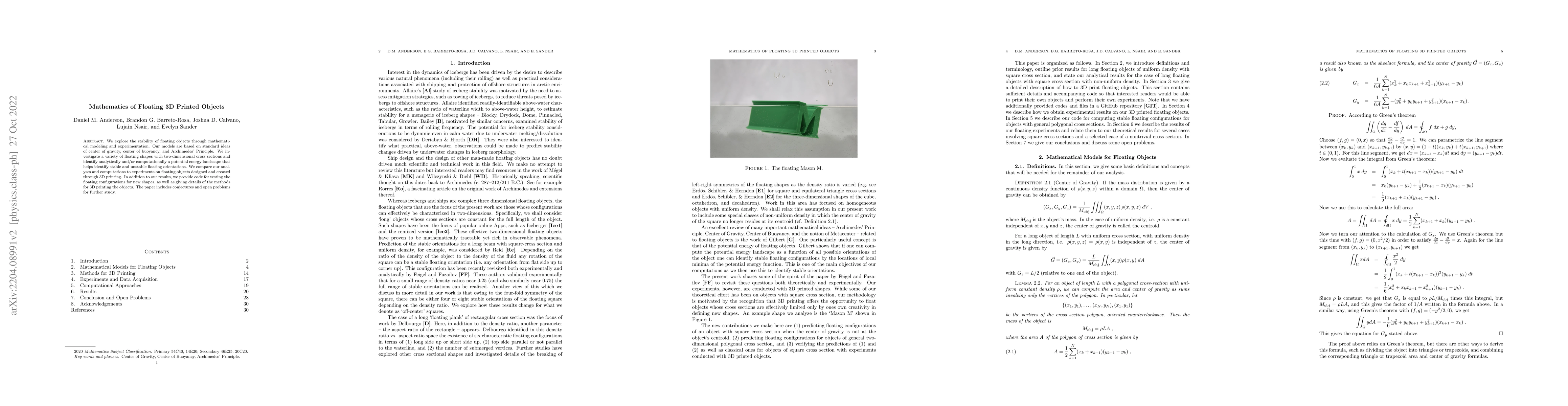 Thumbnail for Mathematics of Floating 3D Printed Objects
