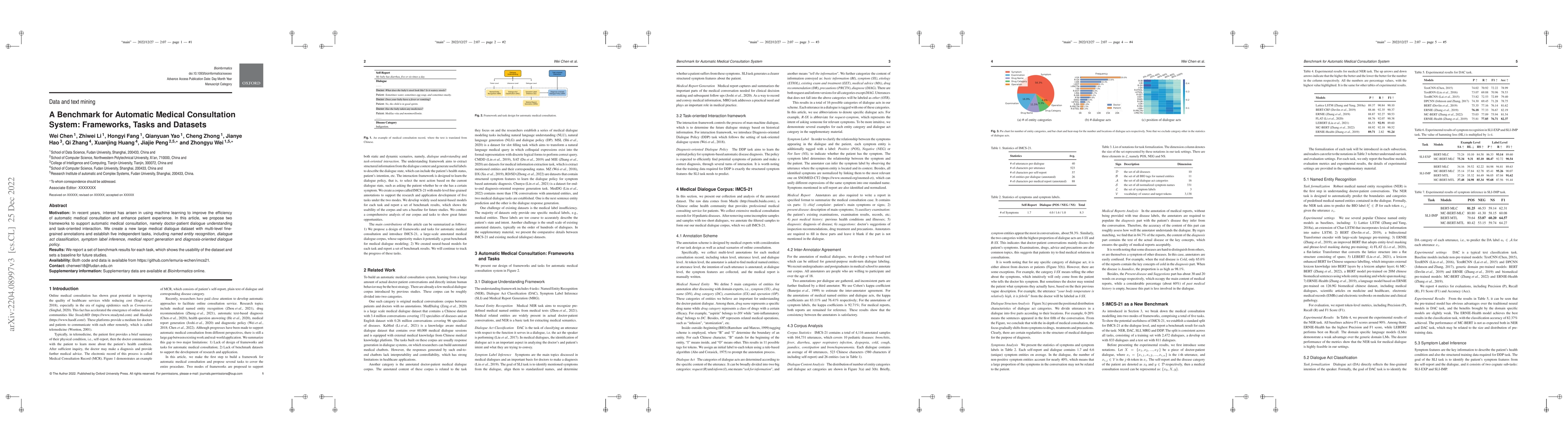 Thumbnail for A Benchmark for Automatic Medical Consultation System: Frameworks, Tasks
  and Datasets