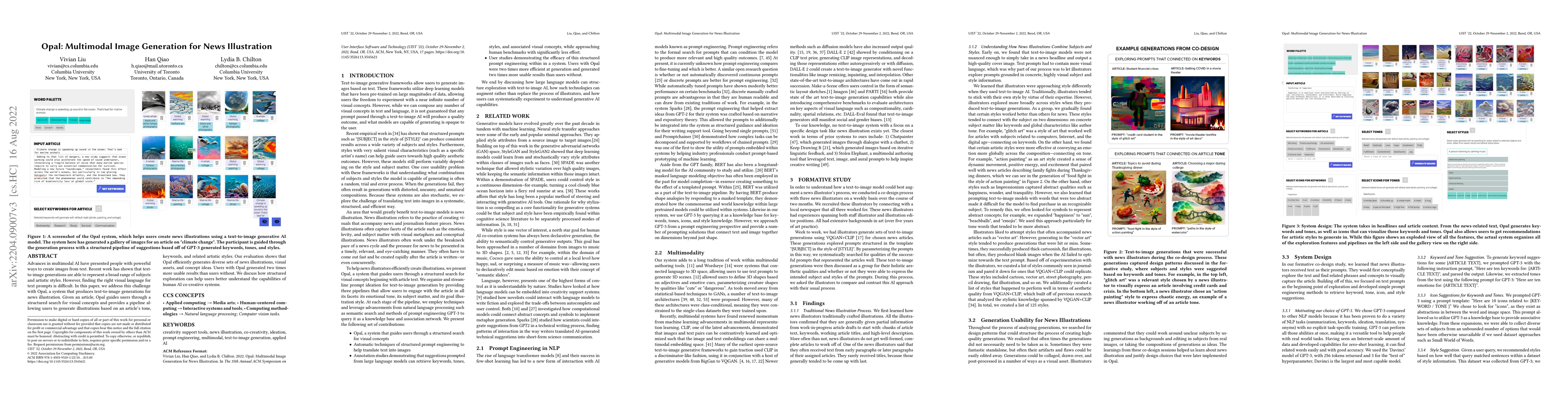 Thumbnail for Opal: Multimodal Image Generation for News Illustration
