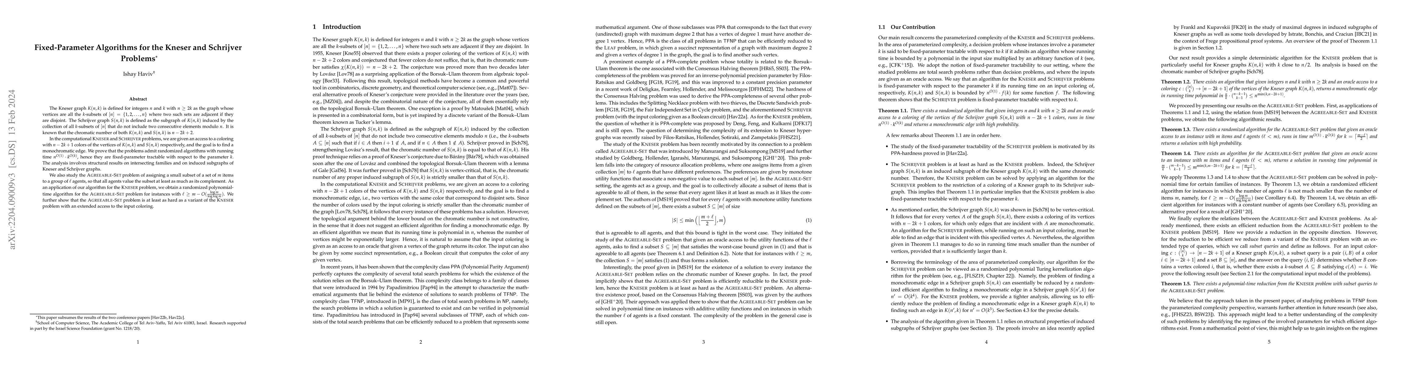 Thumbnail for Fixed-Parameter Algorithms for the Kneser and Schrijver Problems