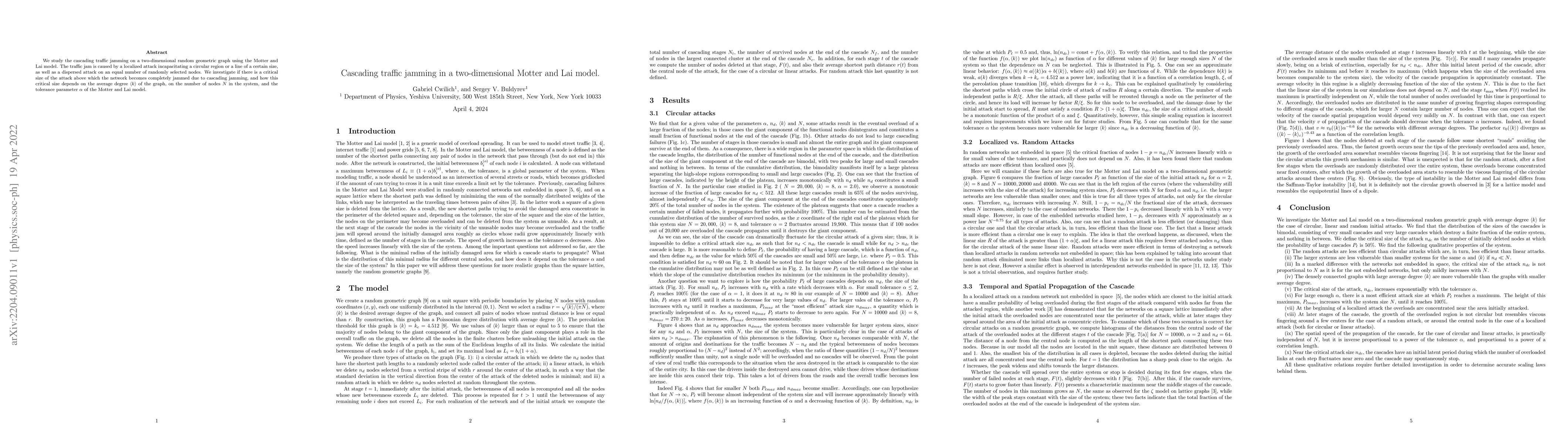 Thumbnail for Cascading traffic jamming in a two-dimensional Motter and Lai model