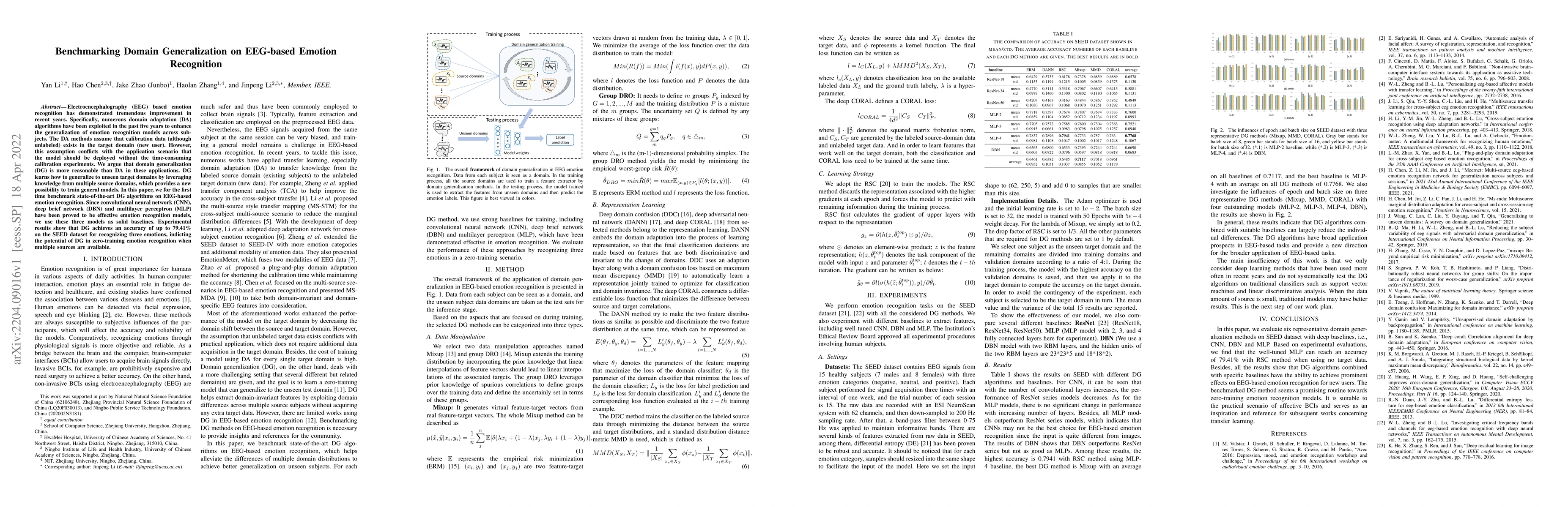 Thumbnail for Benchmarking Domain Generalization on EEG-based Emotion Recognition