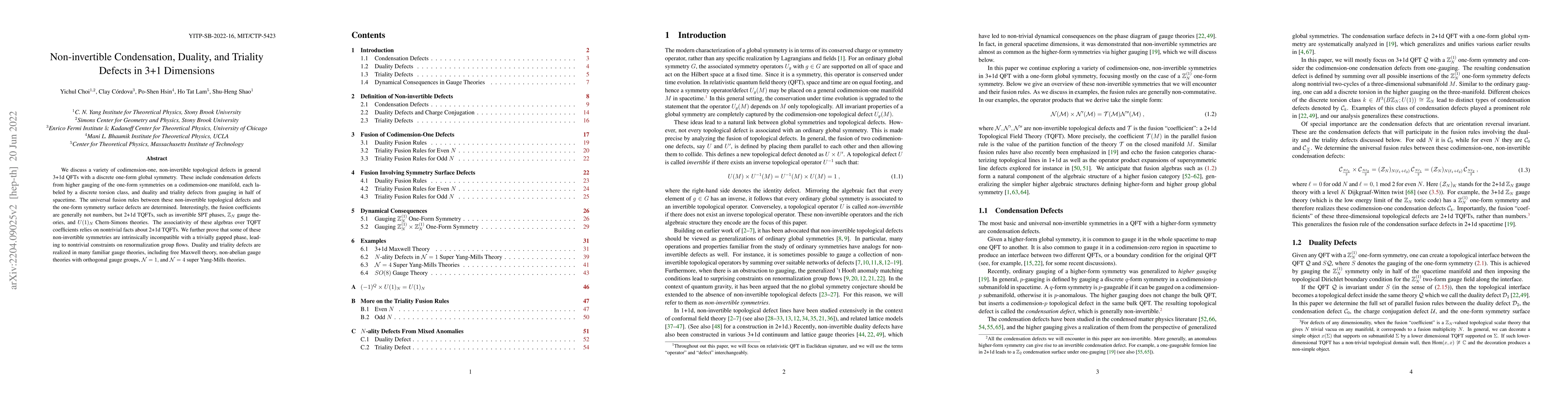 Thumbnail for Non-invertible Condensation, Duality, and Triality Defects in 3+1
  Dimensions