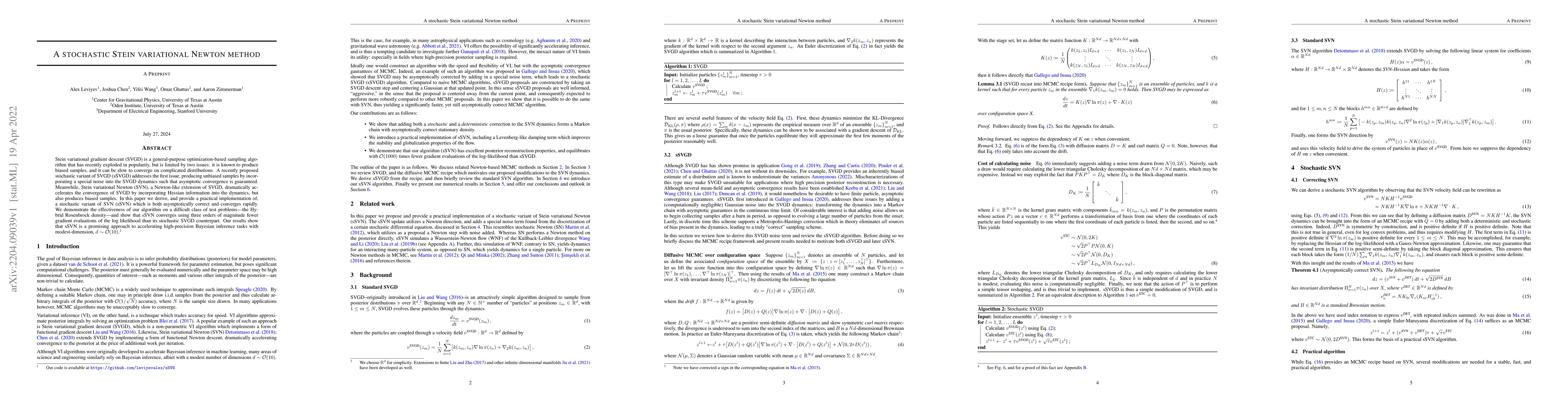 Thumbnail for A stochastic Stein Variational Newton method