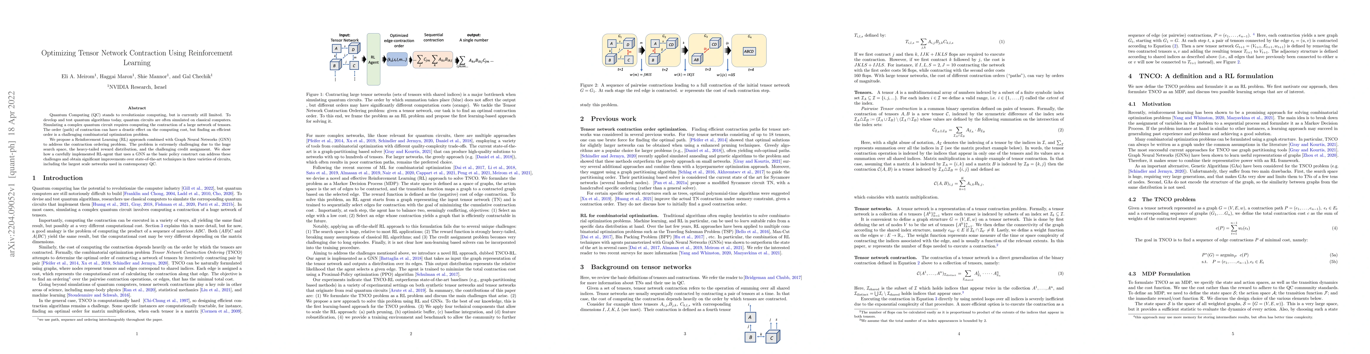 Thumbnail for Optimizing Tensor Network Contraction Using Reinforcement Learning