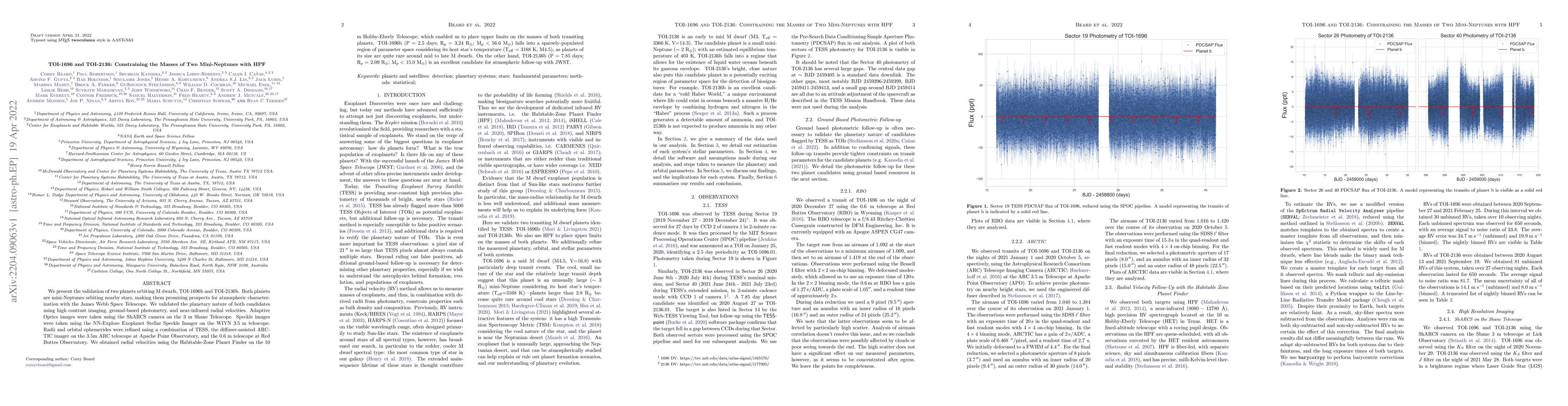 Thumbnail for TOI-1696 and TOI-2136: Constraining the Masses of Two Mini-Neptunes with
  HPF