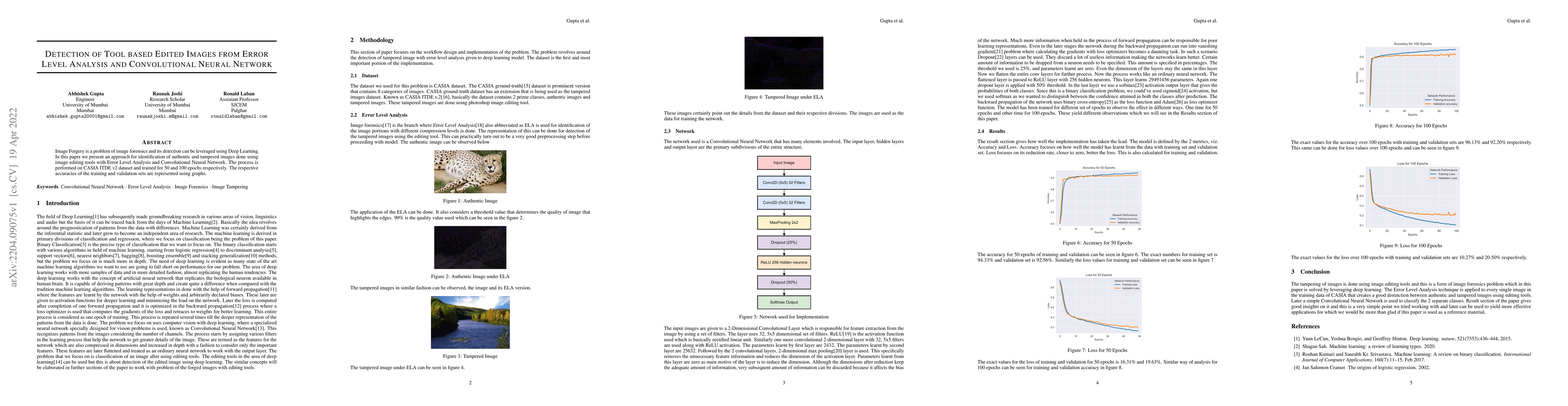 Thumbnail for Detection of Tool based Edited Images from Error Level Analysis and
  Convolutional Neural Network