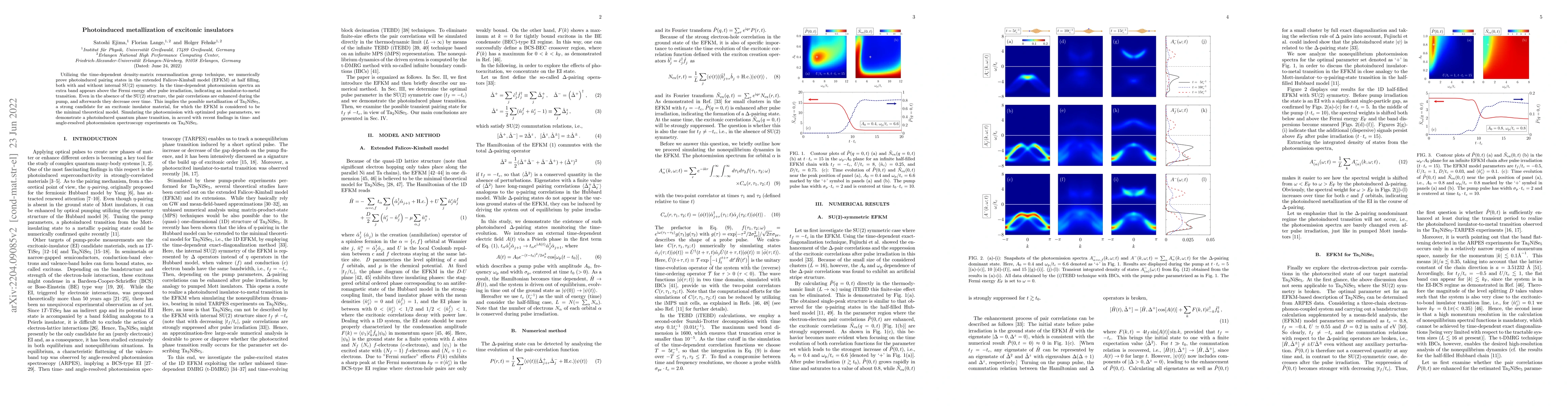 Thumbnail for Photoinduced metallization of excitonic insulators