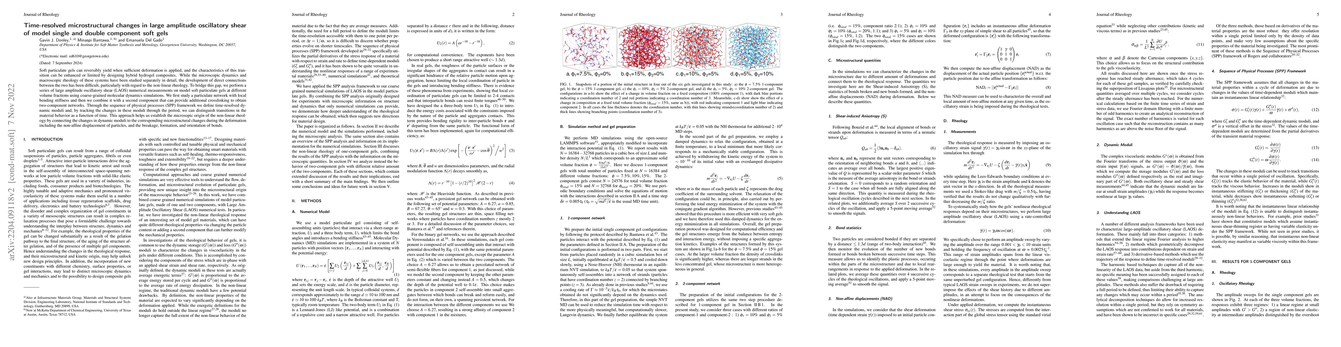 Thumbnail for Time-resolved microstructural changes in large amplitude oscillatory
  shear of model single and double component soft gels