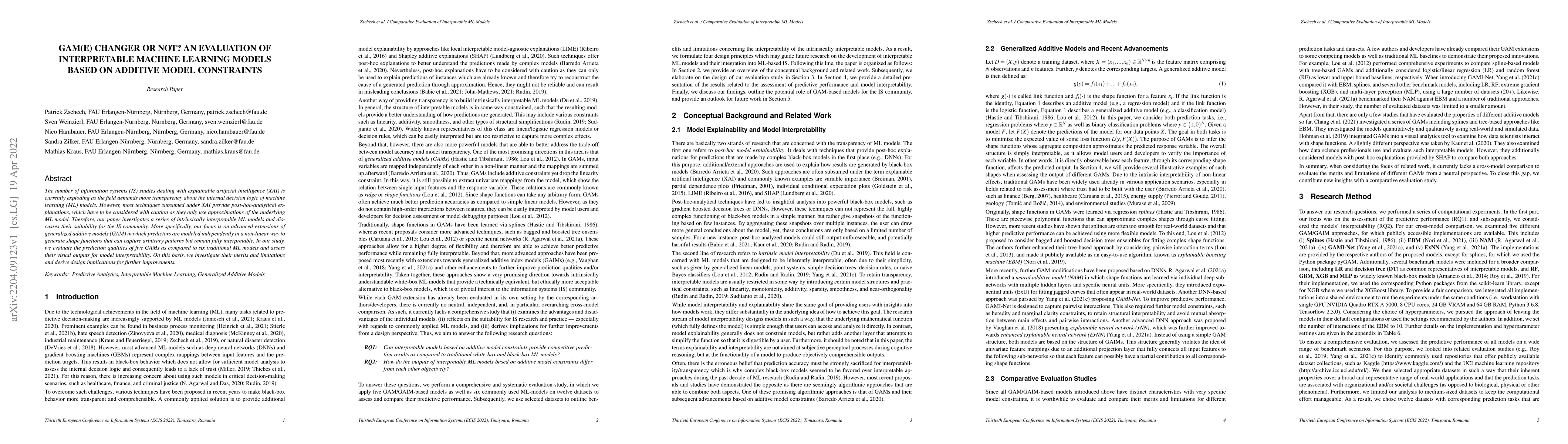 Thumbnail for GAM(e) changer or not? An evaluation of interpretable machine learning
  models based on additive model constraints