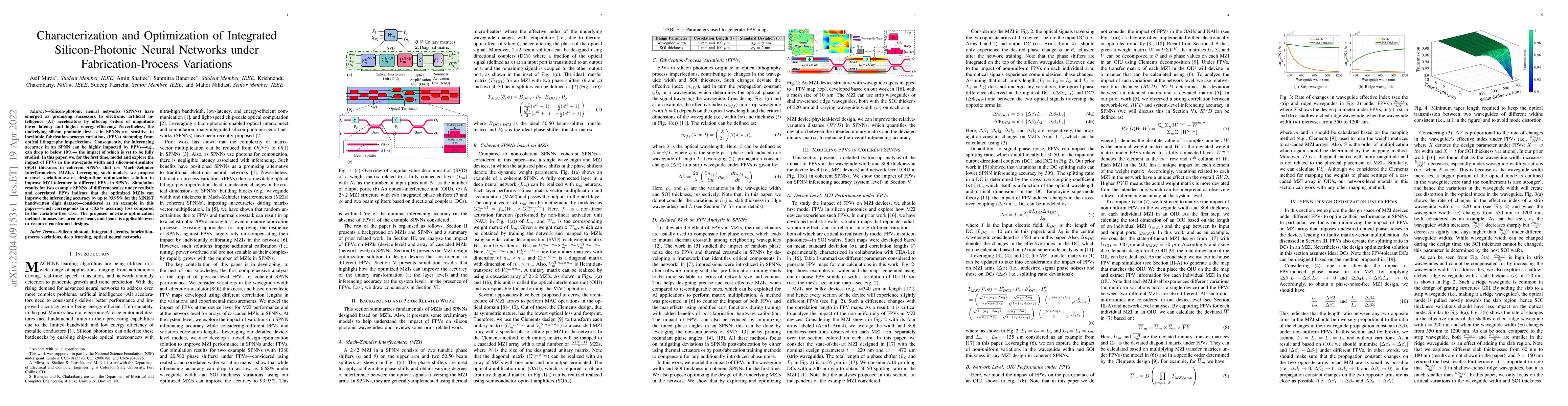 Thumbnail for Characterization and Optimization of Integrated Silicon-Photonic Neural
  Networks under Fabrication-Process Variations