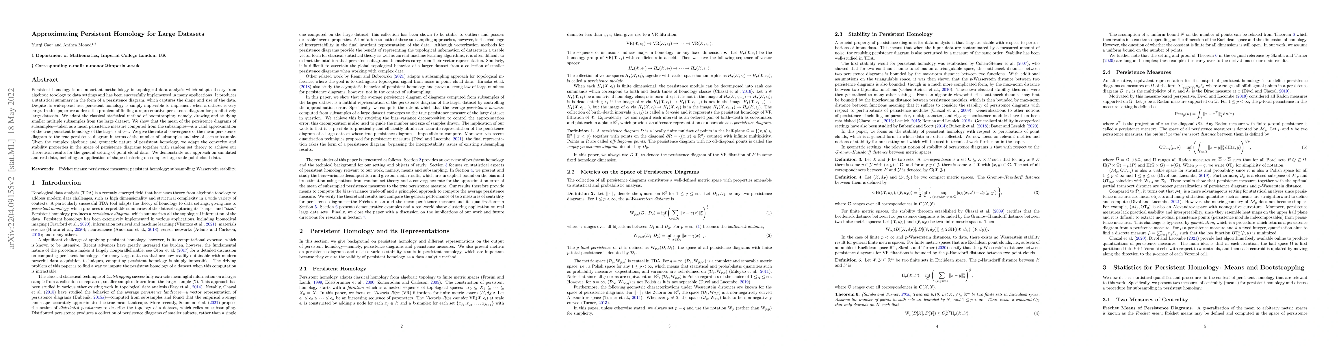 Thumbnail for Approximating Persistent Homology for Large Datasets