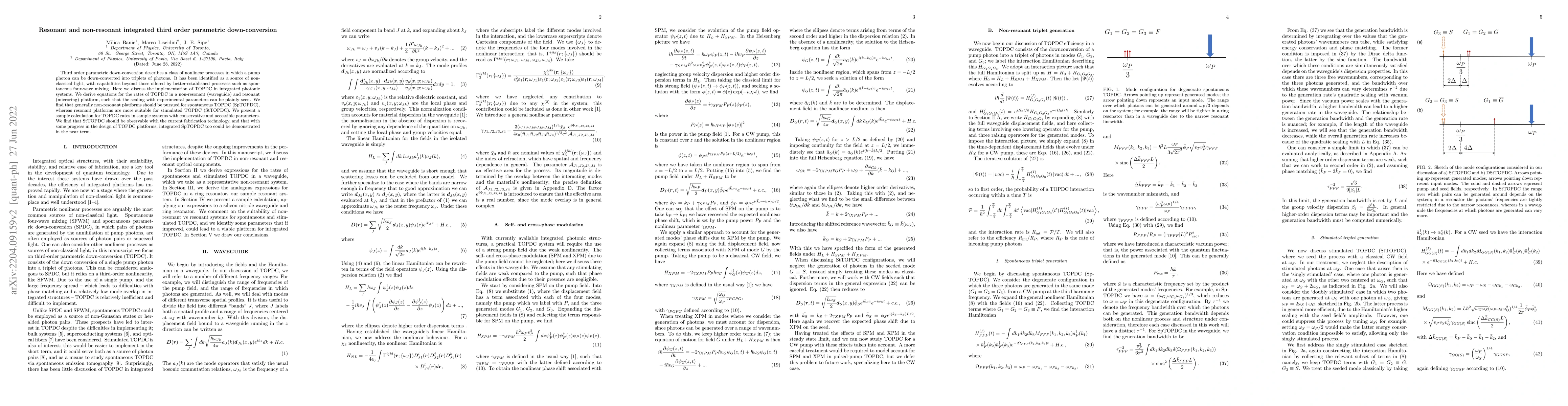 Thumbnail for Resonant and non-resonant integrated third order parametric
  down-conversion