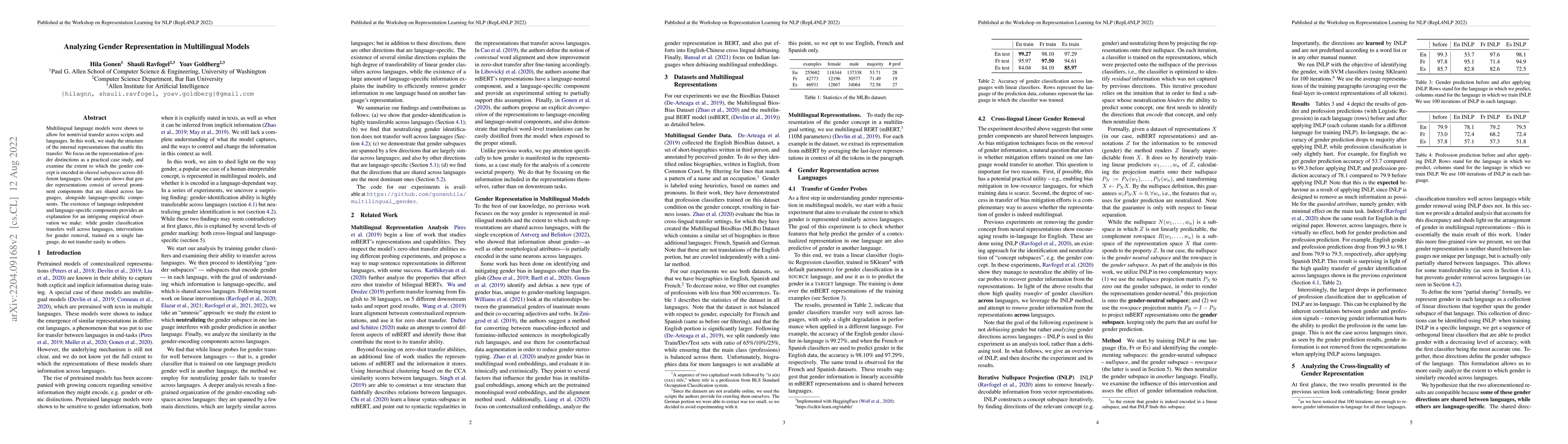 Thumbnail for Analyzing Gender Representation in Multilingual Models