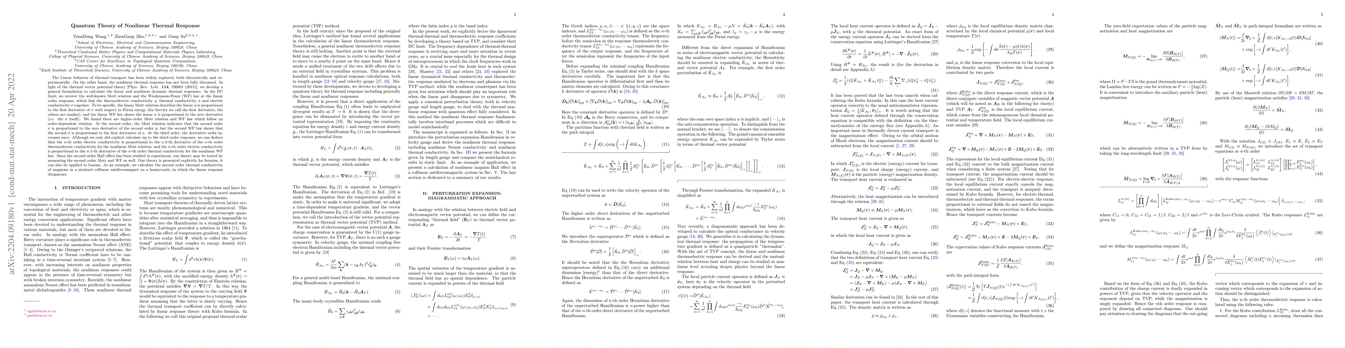 Thumbnail for Quantum Theory of Nonlinear Thermal Response