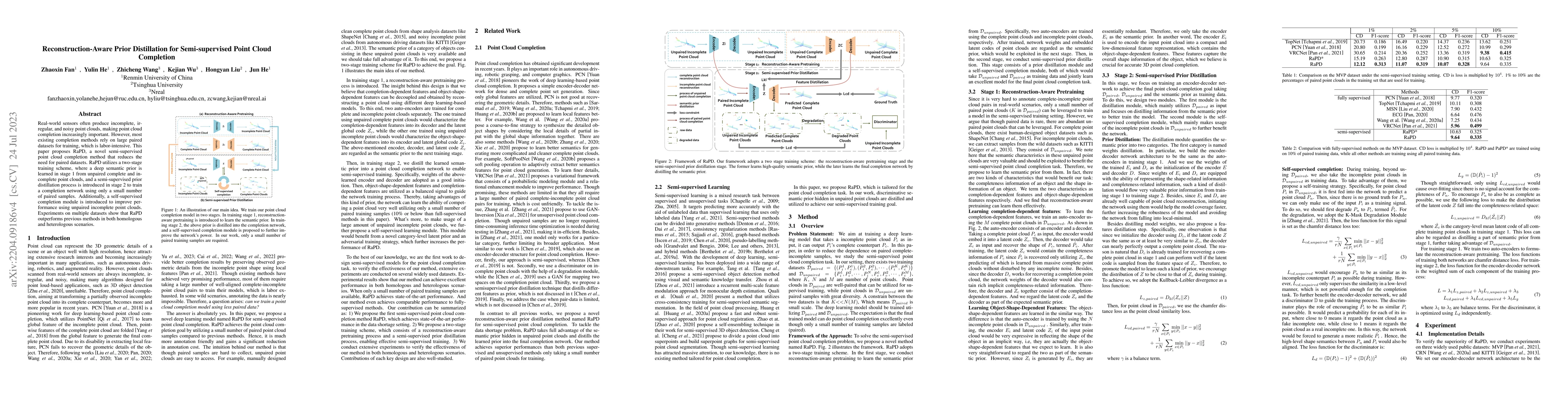Thumbnail for Reconstruction-Aware Prior Distillation for Semi-supervised Point Cloud
  Completion