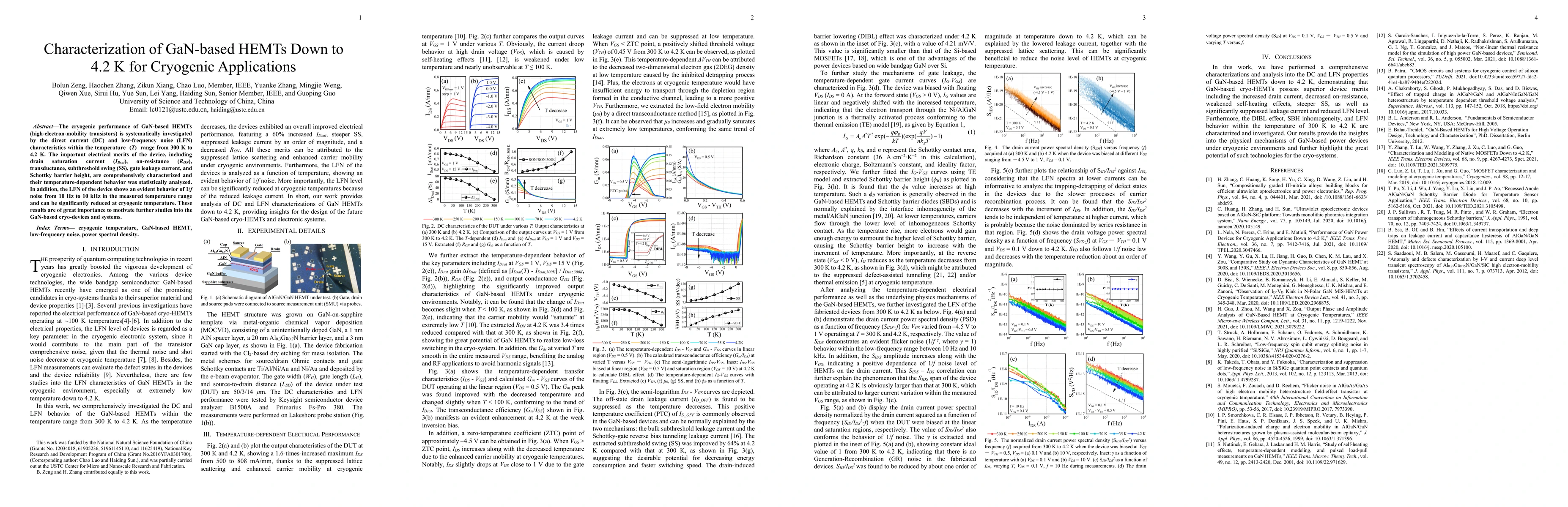 Thumbnail for Characterization of GaN-based HEMTs Down to 4.2 K for Cryogenic
  Applications