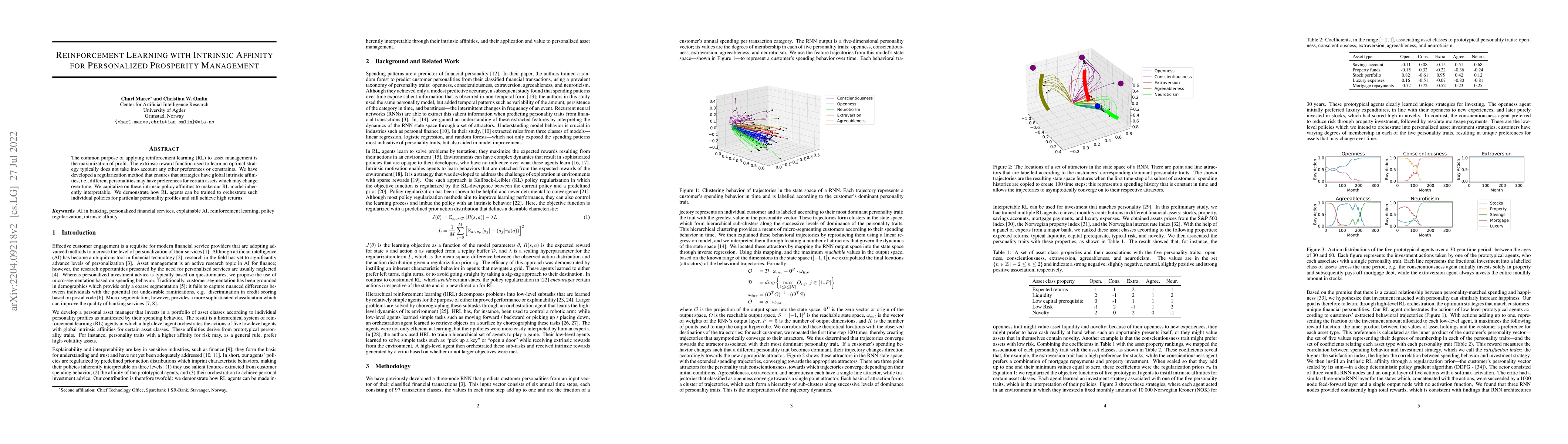 Thumbnail for Reinforcement Learning with Intrinsic Affinity for Personalized
  Prosperity Management