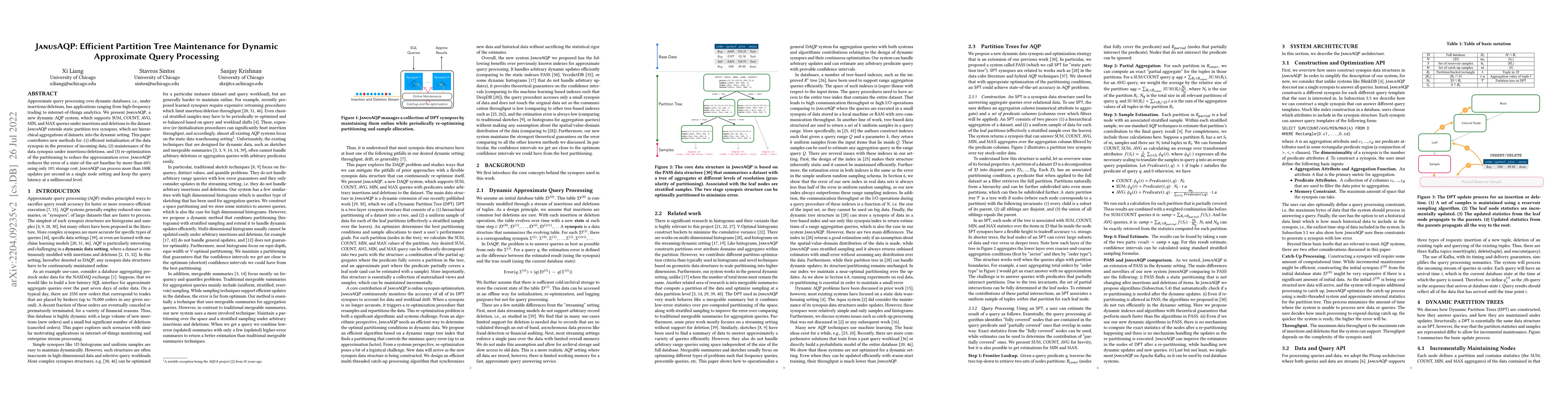 Thumbnail for JanusAQP: Efficient Partition Tree Maintenance for Dynamic Approximate
  Query Processing