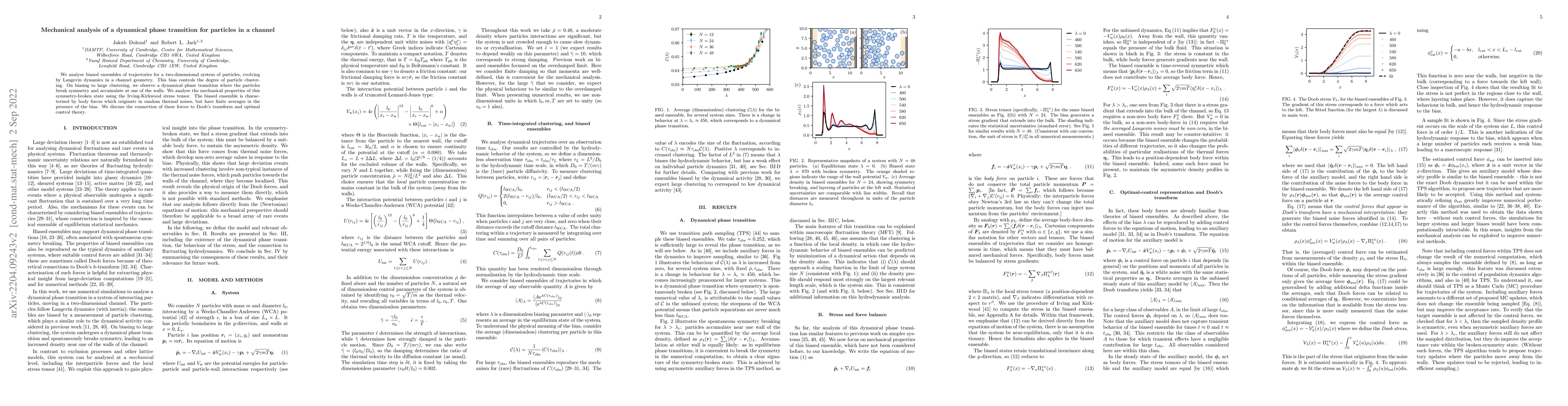 Thumbnail for Mechanical analysis of a dynamical phase transition for particles in a
  channel