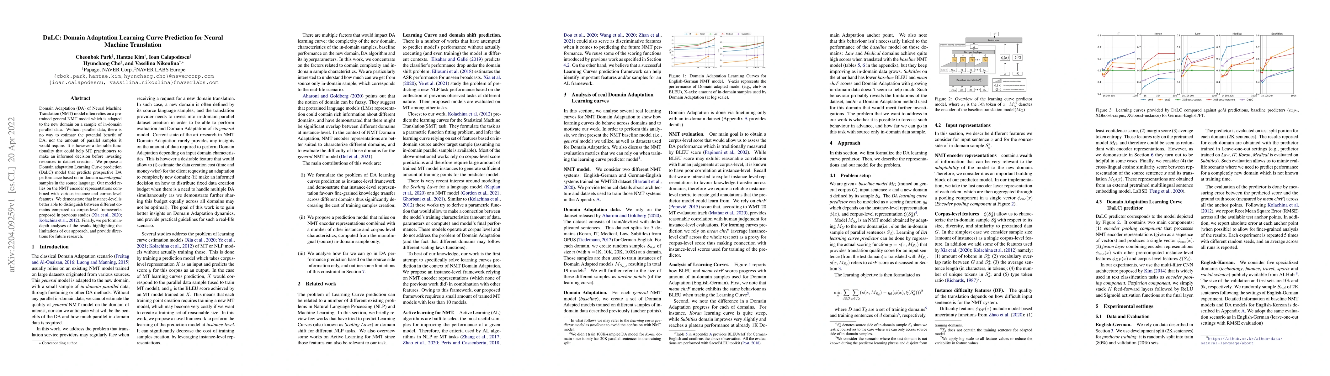 Thumbnail for DaLC: Domain Adaptation Learning Curve Prediction for Neural Machine
  Translation