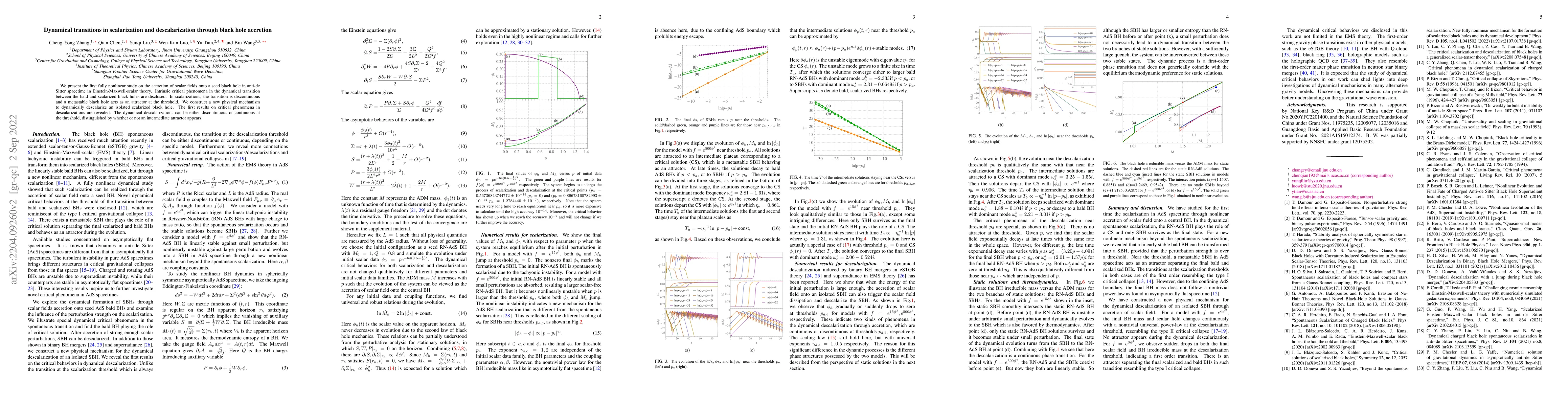 Thumbnail for Dynamical transitions in scalarization and descalarization through black
  hole accretion