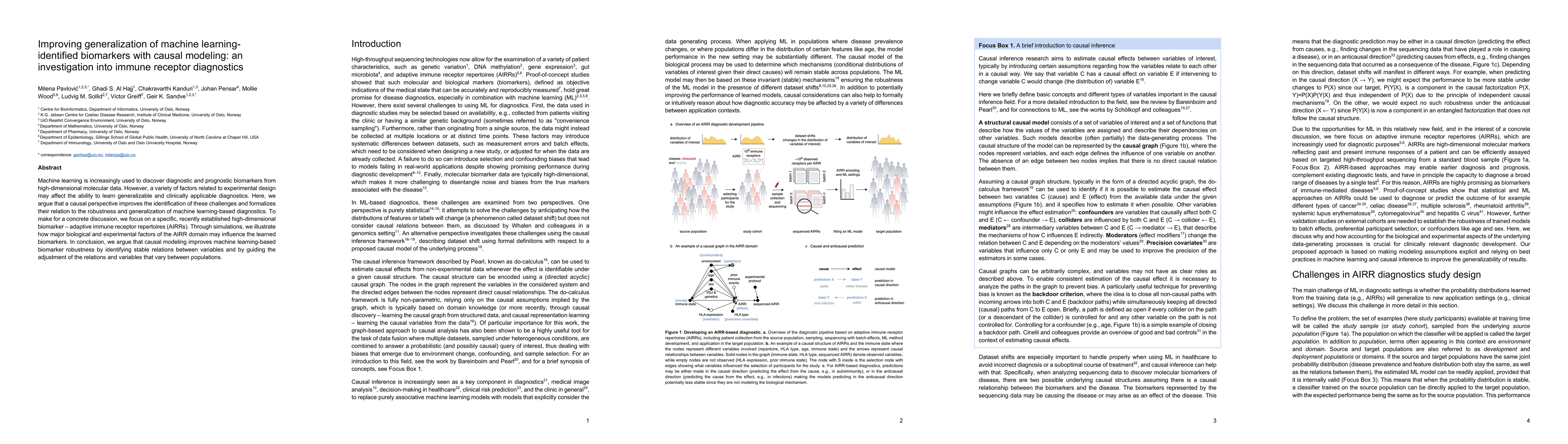Thumbnail for Improving generalization of machine learning-identified biomarkers with
  causal modeling: an investigation into immune receptor diagnostics