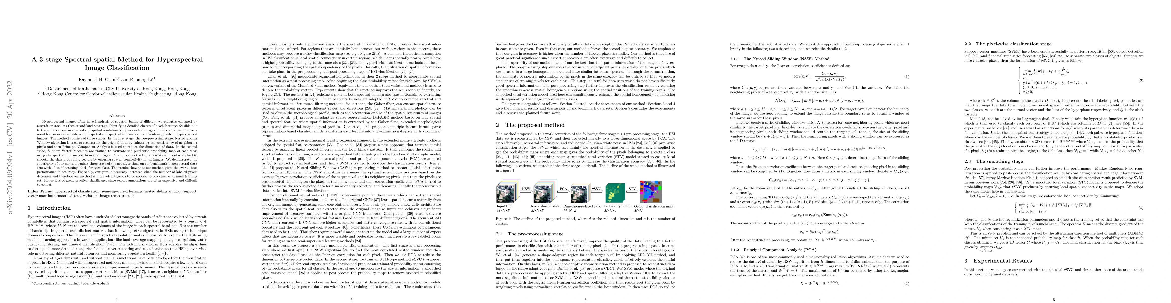 Thumbnail for A 3-stage Spectral-spatial Method for Hyperspectral Image Classification