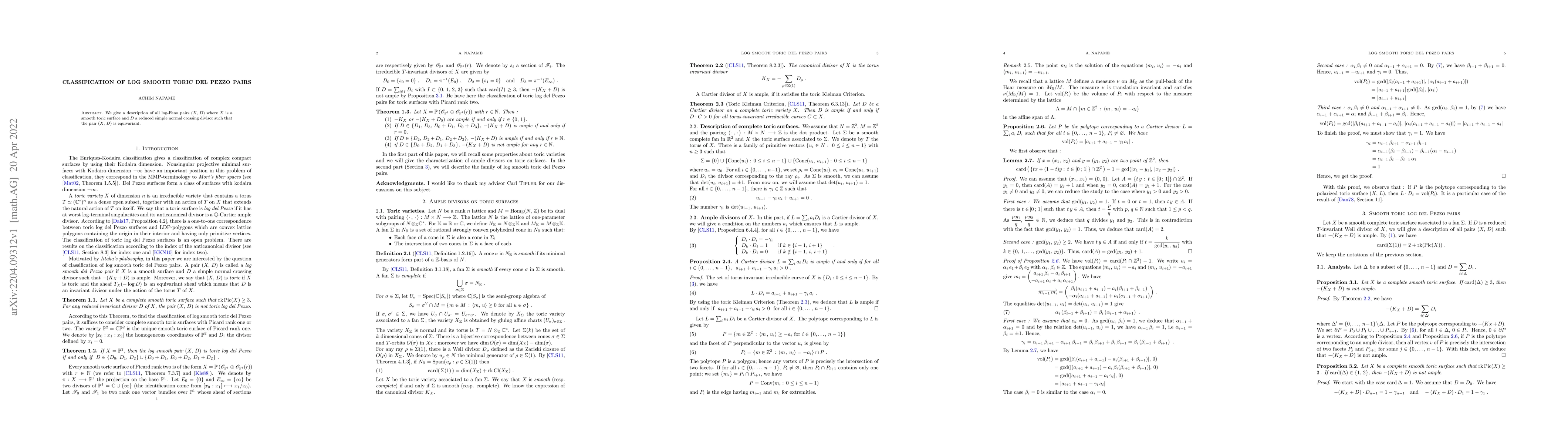 Thumbnail for Classification of log smooth toric del Pezzo pairs