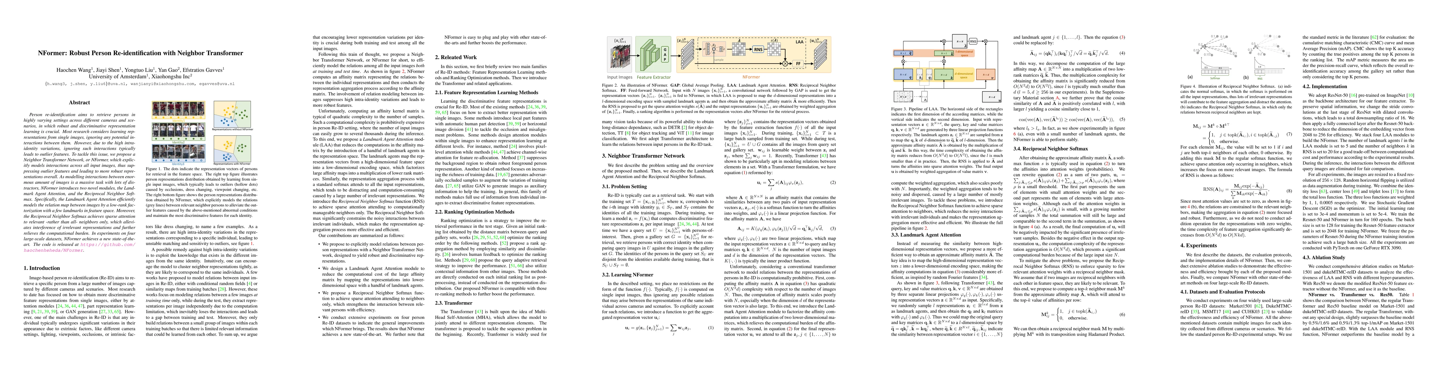 Thumbnail for NFormer: Robust Person Re-identification with Neighbor Transformer