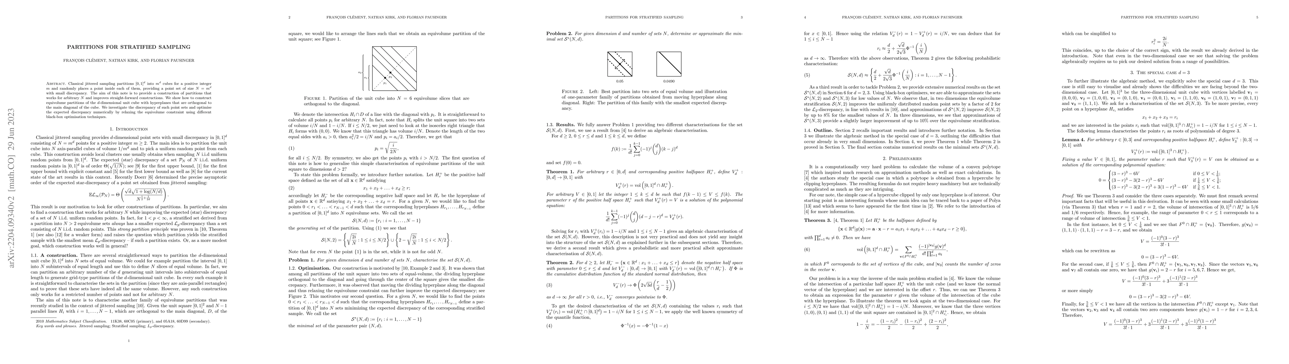 Thumbnail for Partitions for stratified sampling