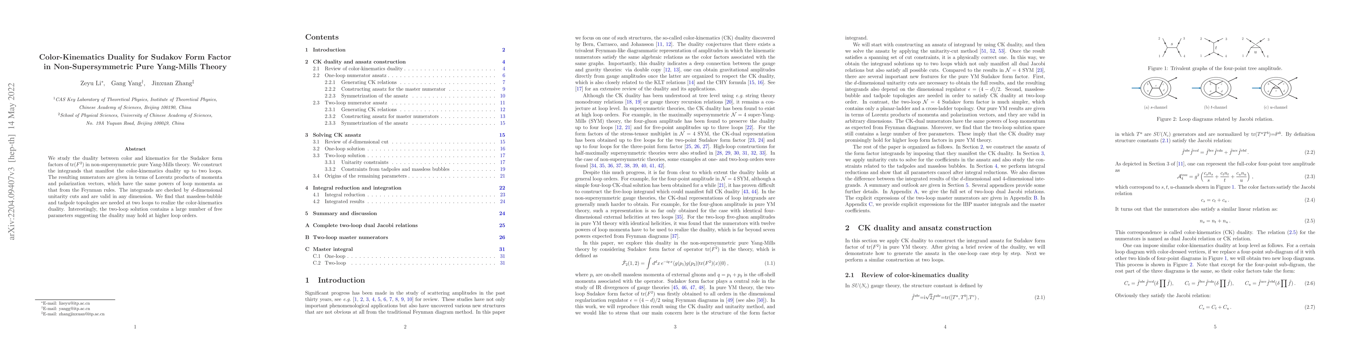 Thumbnail for Color-Kinematics Duality for Sudakov Form Factor in Non-Supersymmetric
  Pure Yang-Mills Theory