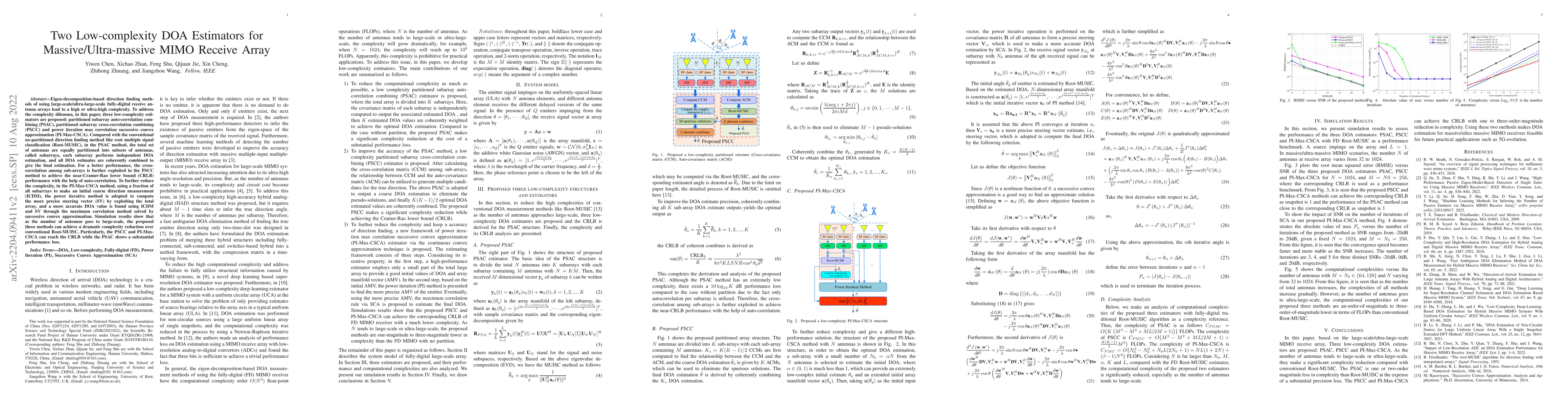 Thumbnail for Two Low-complexity DOA Estimators for Massive/Ultra-massive MIMO Receive
  Array